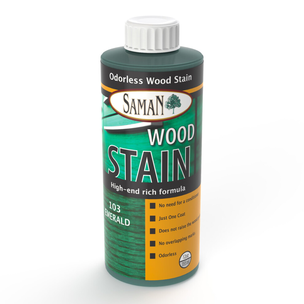 Saman Intrieur Intrieur Base En Bois - Tache Naturelle Pour Les Moulures De Meubles Armoires En Bois (Meraude TEW-103-12 12 Oz)-image