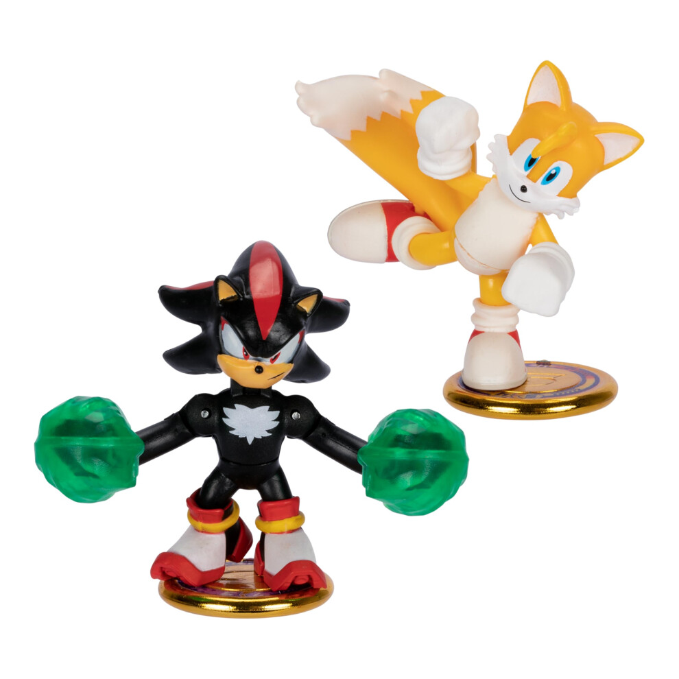 Akedo Sonic The Hedgehog Versus Pack With Tails And Shadow Mini Collectable Battling Action Warriors 2.25 Inches Tall Contains 2 Battle Contro