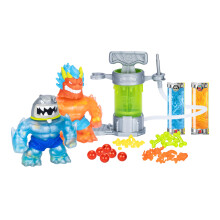 Heroes of Goo Jit Zu Hero Creator Bundle with 2 Action Figures and 6 Unique goo fillings Mix Fill & Create Your own Stretchy Blazagon and Thras