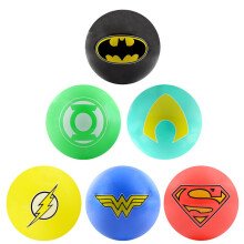 AAG DC Comic Justice League Balls - 6pc set de bile de vinil stralucitoare de 5 inci - inculdes logo -uri pentru Superman Batman Wonder Woman the