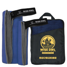 Wise Owl Outfitters Microfiber Campinghanddoek - Sneldrogende handdoek voor reizen Backpacken Wandelen Strand Gym & Yoga - Compact Sneldrogend en Lic