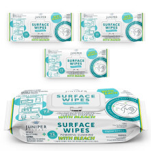 Juniper CLEAN 3 Pack Surface Cleaning Wipes with Bleach All-Purpose Cleaner for Bathroom Kitchen Office 216 Count Soft Flow Fresh Scent Lin