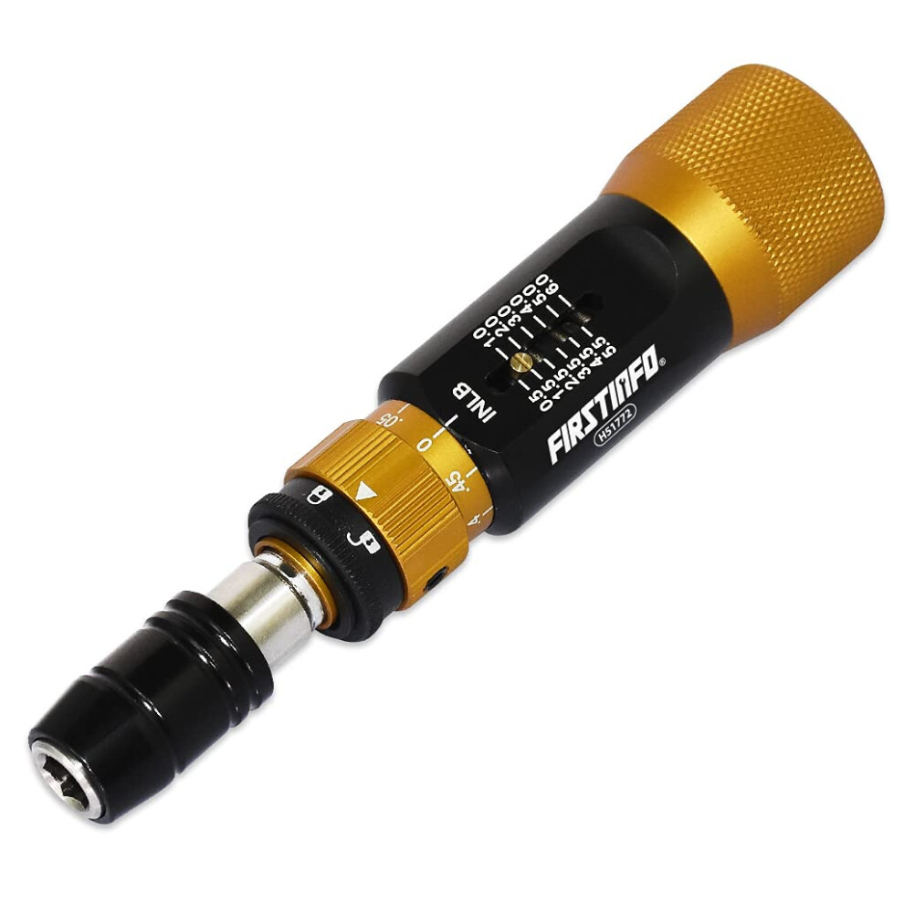 Firstinfo H51772 Ultra Precision Certified Torque Limiting Screwdriver 1/4 Inch Universal Hex Quick Release Bit Holder Torque Range 0.5-6 In-Lb 636946343880