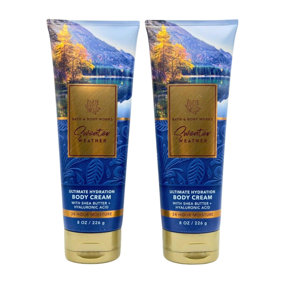 Bath & Body Works Ultra Shea Body Cream 8oz Each Pack of 2 (Sweater Weather)