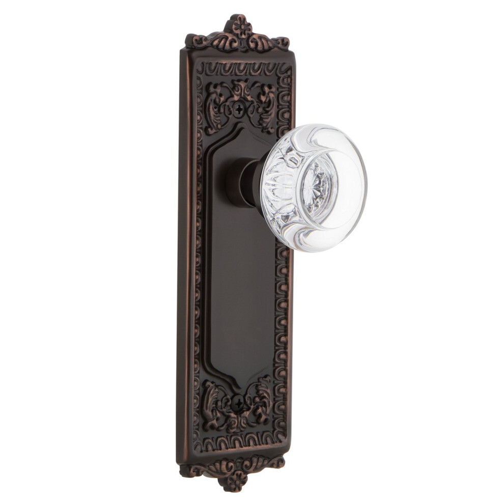 Photos - Door Handle Nostalgic Warehouse Egg & Dart Plate with Round Clear Crystal Door Knob 700831
