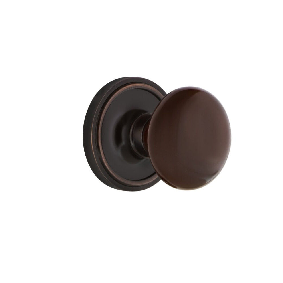 Photos - Door Handle Nostalgic Warehouse Classic Rosette Interior Mortise Brown Porcelain Door Knob in Timeless Bronze 703589