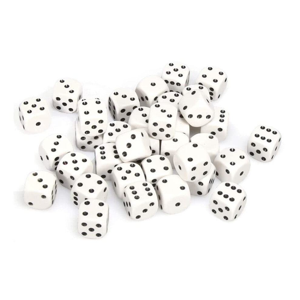 Chessex Opaque 12 Mm D6 Blanc Avec Bloc De Ds Noir 36 Ds-image