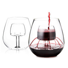 Pahare de vin de aerare fara tulpini (set de 2) de Chevalier Collection - pahare de vin brevetate cu Aerator ncorporat