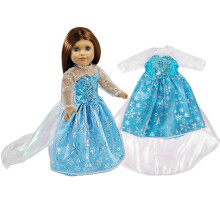Elsa Frozen Geïnspireerde Jurk - 18" Pop Kleding & Accessoires Voor Amerikaanse Meisjespoppen