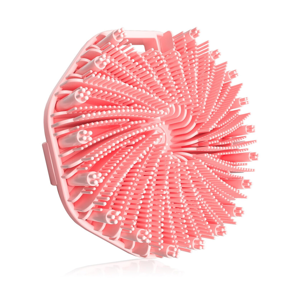Qiakeoo Silicone Body Scrubber, Exfoliating Body Wash Scrubbers Exfoliator, Shower Body Brush For Effective Showering Exfoliation And Gentle Massage (Pink)