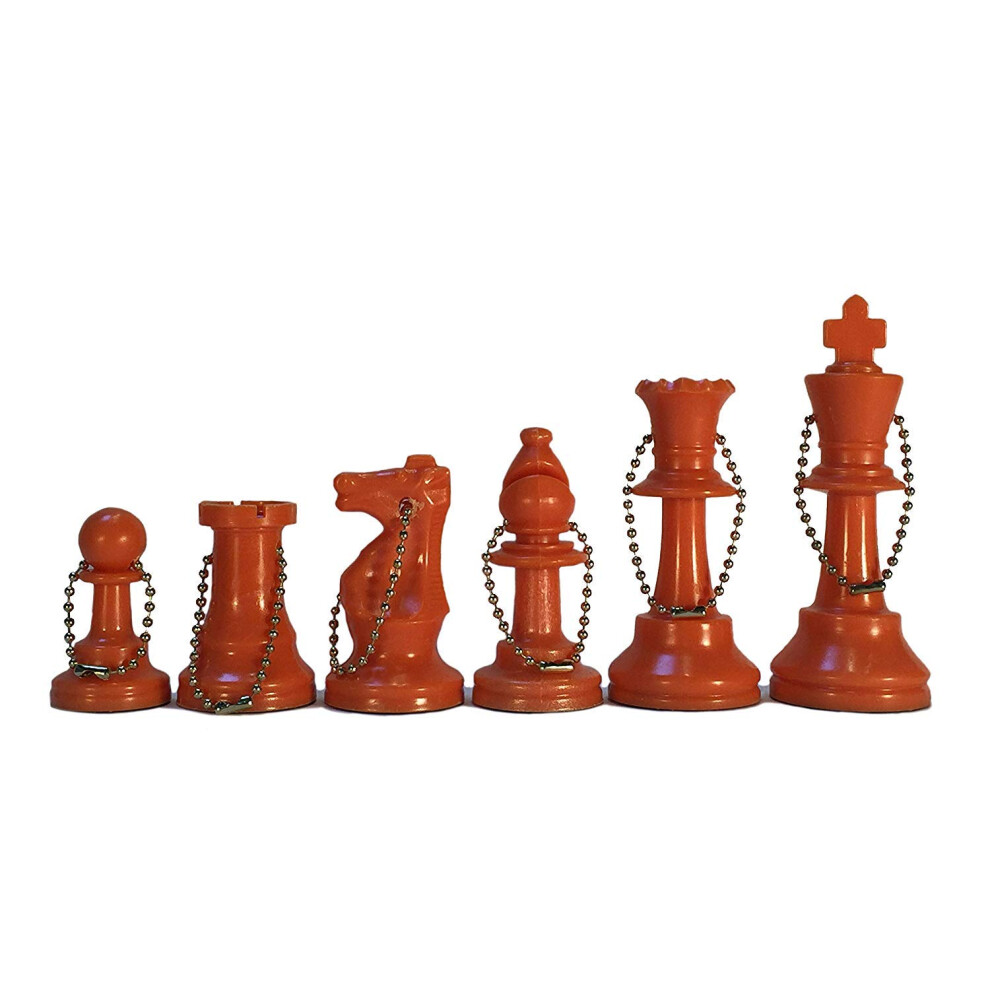 WE Games Bulk Keychain Chess Set  17 Orange Plastic Chess Pieces w/Chain  Key Ring  Cute Keychain Accessories  Keychain for Men  Car Keys Keychai-image-OPC-PHRDXCF-NEW