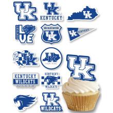 University of Kentucky Cupcake Topper Party Supplies for UK Football Birthday Graduation Party Decorations (24 Pieces) (Kentucky Wildcats)