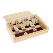 WE Games Mini Shut The Box Game Wooden - 5.5 inches 9 Number Flip Tiles Travel Size Travel Games Birthday Gifts Math Games Home Decor Livi