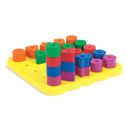 Learning Resources Stacking Shapes Pegboard Toddler Pegboard Stacking Pegboard Set Fine Motor Toy 27 Piece Set Ages 2+ 2