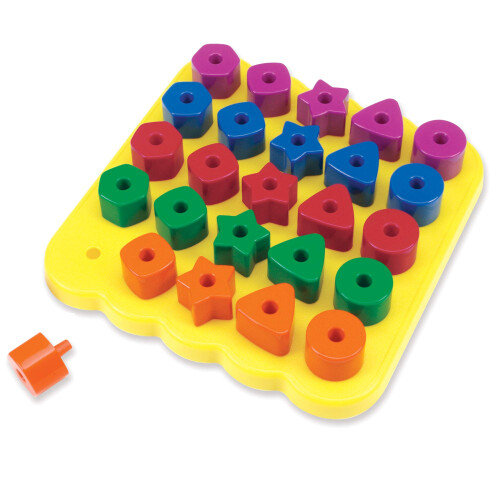 Learning Resources Stacking Shapes Pegboard Toddler Pegboard Stacking Pegboard Set Fine Motor Toy 27 Piece Set Ages 2+ 1