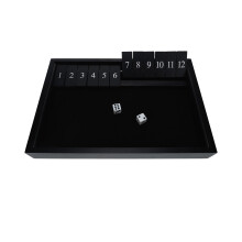 WE Games Houten Shut The Box - Close The Box Set Pubspel met 12 cijfertegels en 2 dobbelstenenspellen - 13,5 zwart gebeitste afwerking voor volwassen