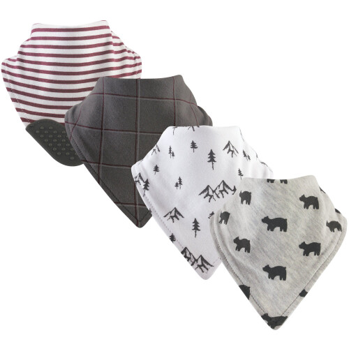 Yoga Sprout Bandana Bib med Teether 4 Pack Mountains