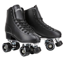 Skate Gear Retro Quad Rollschuhe mit strukturiertem Stiefel (Schwarz Damen 6 / Jugend 5 / Herren 5)