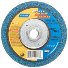 Norton Bear-Tex Depressed Center Vortex Rapid Finish Unified Nonwoven Abrasive Wheel Type 27 4-1/2"""" Diameter 5/8""""-11 Arbor Grit 5AM (Pack o