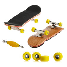 1 Pack Professionele Mini Maple Houten Fingerboards, Finger Skateboard Speelgoed Set voor Kinderen (Geel)