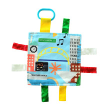 Baby Jack & Co 8x8 Learning Lovey Milwaukee Wisconsin Tag Toys for Babies - Baby Crinkle Toys - Soft & Safe - Learn USA Cities and Shapes - Idea