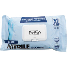 ForPro Professional Collection engangshandsker af nitril Kemikaliebestandige pulverfri latexfri ikke-steril f?devaresikker 4 Mil Bl? X-Large 30-C