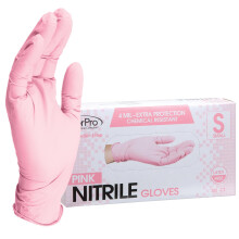 ForPro Professional Collection engangshandsker af nitril Kemikaliebestandige, pulverfri latexfri, ikke-steril f?devaresikker 4 Mil Pink Small 100