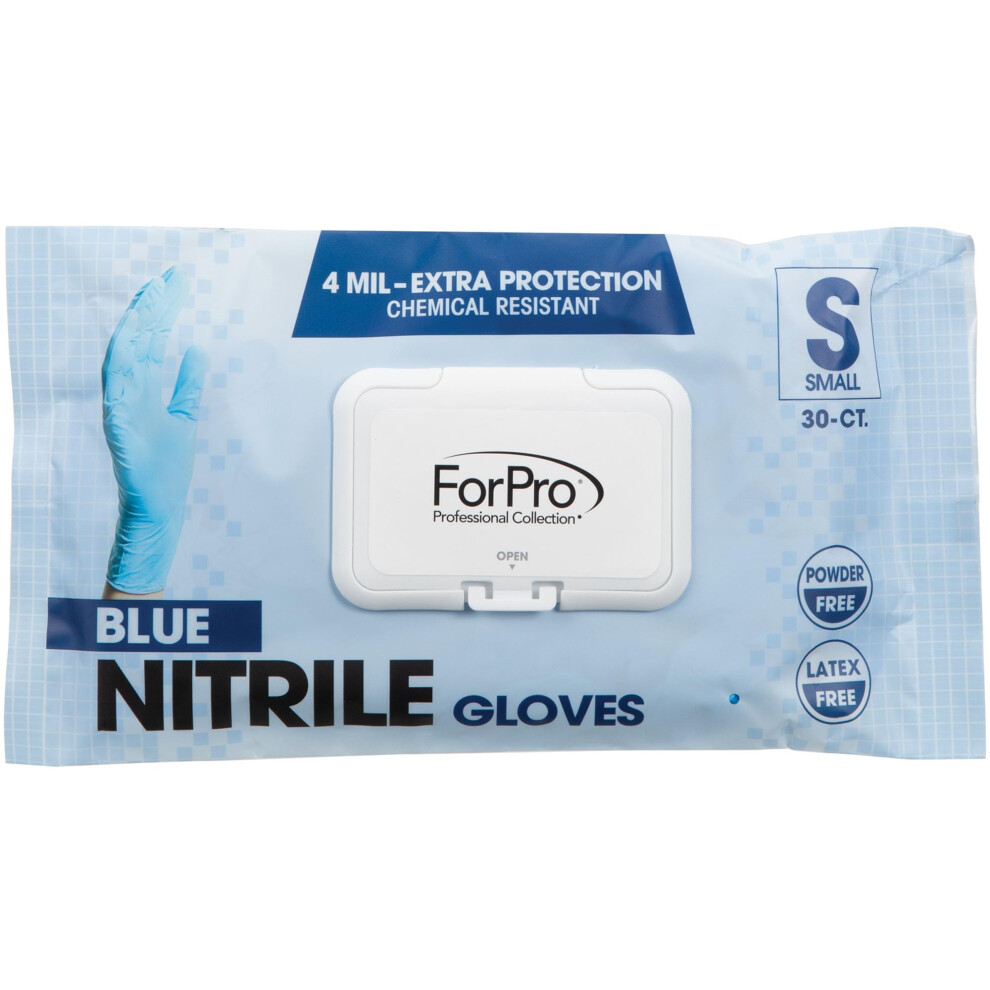 ForPro Professional Collection Disposable Nitrile Gloves  Chemical Resistant  Powder-Free  Latex-Free  Non-Sterile  Food Safe  4 Mil  Blue  Small-image-OPC-PHRDY8V-NEW