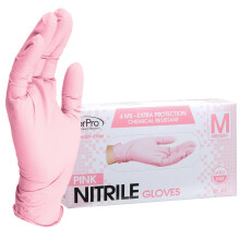 ForPro Professional Collection engangshandsker af nitril Kemikaliebestandige, pulverfri latexfri, ikke-steril f?devaresikker 4 Mil Pink Medium 10