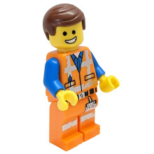 LEGO The Movie 2: Emmet minifiguur met glimlach en bange blik