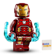 LEGO Superheroes: Iron Man zilveren zeshoek op de borst en krachtige explosies
