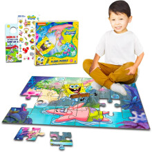 Spongebob Squarepants Floor Puzzle Set - Bundle with 36 Pc Spongebob Floor Puzzle  Stickers  More | Spongebob Toys for Kids 5-7