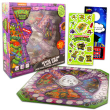 Teenage Mutant Ninja Turtles Pop Up Board Game - Bundle with TMNT Board Game for Kids with Pop Up Dice Plus Stickers More | Teenage Mutant Ninja