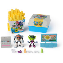 Spin Master Teen Titans Go! Kitchen Chaos Dis-Play Set with Beast Boy and Cyborg Figures and Accessories Playset Kids Toys for Boys and Girls 4