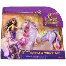 Unicorn Academy Reiter- und Einhorn-Set  ca. 12 cm Die beliebte Netflix-Serie mit 2 Zubehrteilen und Pinsel fr kreative Rollenspiele fr Kinder ab
