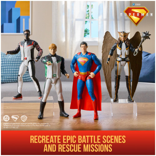 DC Comics DC Comics Superman Lanterna Verde Hawkgirl e Mr. Terrific Conjunto de bonecos de ao de 12 polegadas e 4 pacotes, brinquedos de super-heris par 1