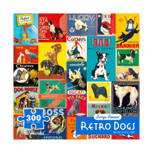 Re-marks Retro Dogs Puzzle 300-Piece Jigsaw Puzzle for All Ages