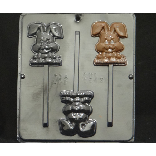 Happy Easter Bunny Lollipop Chocolate Candy Mold Easter 1843