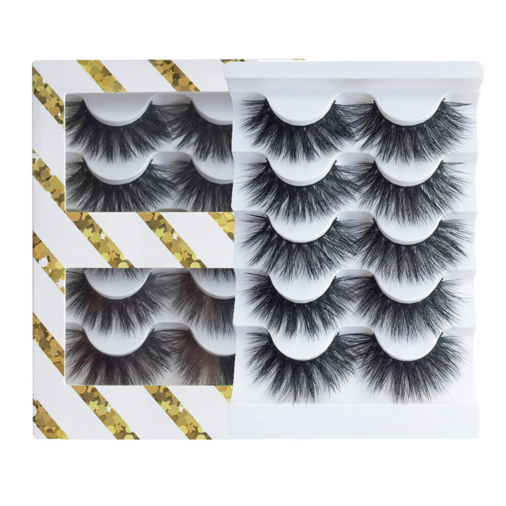 Jimire High Volume False Eyelashes Fluffy 3D Lashes Pack 5 Pairs