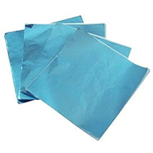 Moldes para doces N More embalagens de folha de confeitaria azul claro de 6 x 6 polegadas, 500 folhas