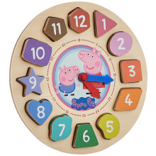 Peppa Pig Forme Sorter Clock Puzzle pendant 36 mois 48 mois 14 pices (numros de 12 pices + horloge + support)