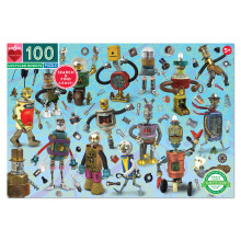 eeBoo: Upcycled Robots 100-teiliges Puzzle, perfektes Projekt fr kleine Hnde, hilft bei der Entwicklung der Erkennung von Mustern, Formen und Farbe