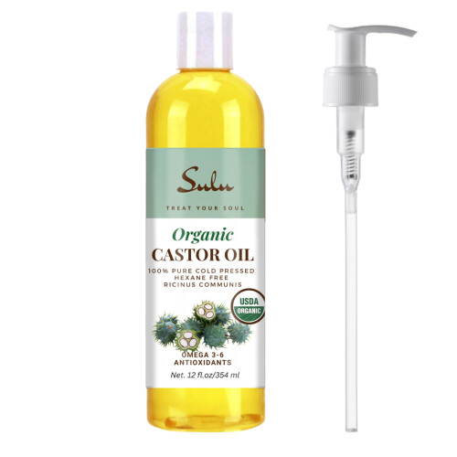 12 Unzen 100 % kaltgepresstes hexanfreies Rizinusl USP