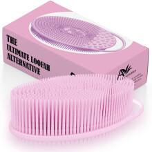 Avilana Siliconen Exfoliërende Lichaamsborstel - Dubbelzijdige Siliconen Loofah voor Douche