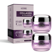 AZURE Collageen & Hyaluronzuur Dag/Nacht Crème Set - Vernieuwend, Tonifiërend & Hydraterend