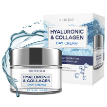 Skin 2.0 Hyaluronzuur en Collageen Dagcrème - Langdurige Hydratatie & Vocht, Anti-aging, Cruelty Free Kor