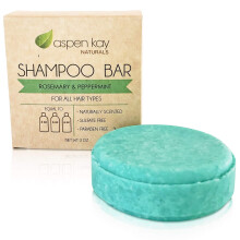 Fast Shampoo Bar, Naturliga & Ekologiska Ingredienser, Sulfatfri, Cruelty-Free & Vegan 85g (Rosmarin & Pepparmynta)