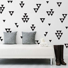 Decaluri de perete triunghi amovibile + 2 inch 120pcs + u?or de coaja u?or de lipit + sigur pe pere?i ?i vopsea + decor metalic de vinil de bugyb