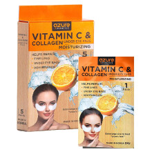 Azure Cosmetics Anti-Aging Under Eye Mask - 5 Pairs Reduces Fine Lines Wrinkles Dark Circles & Puffiness Skin Care Made in Korea 100% Vegan