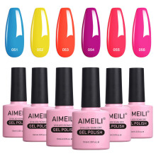 AIMEILI Smalto Gel Neon Rosa Caldo Soak Off Set di 6 Colori Estivi